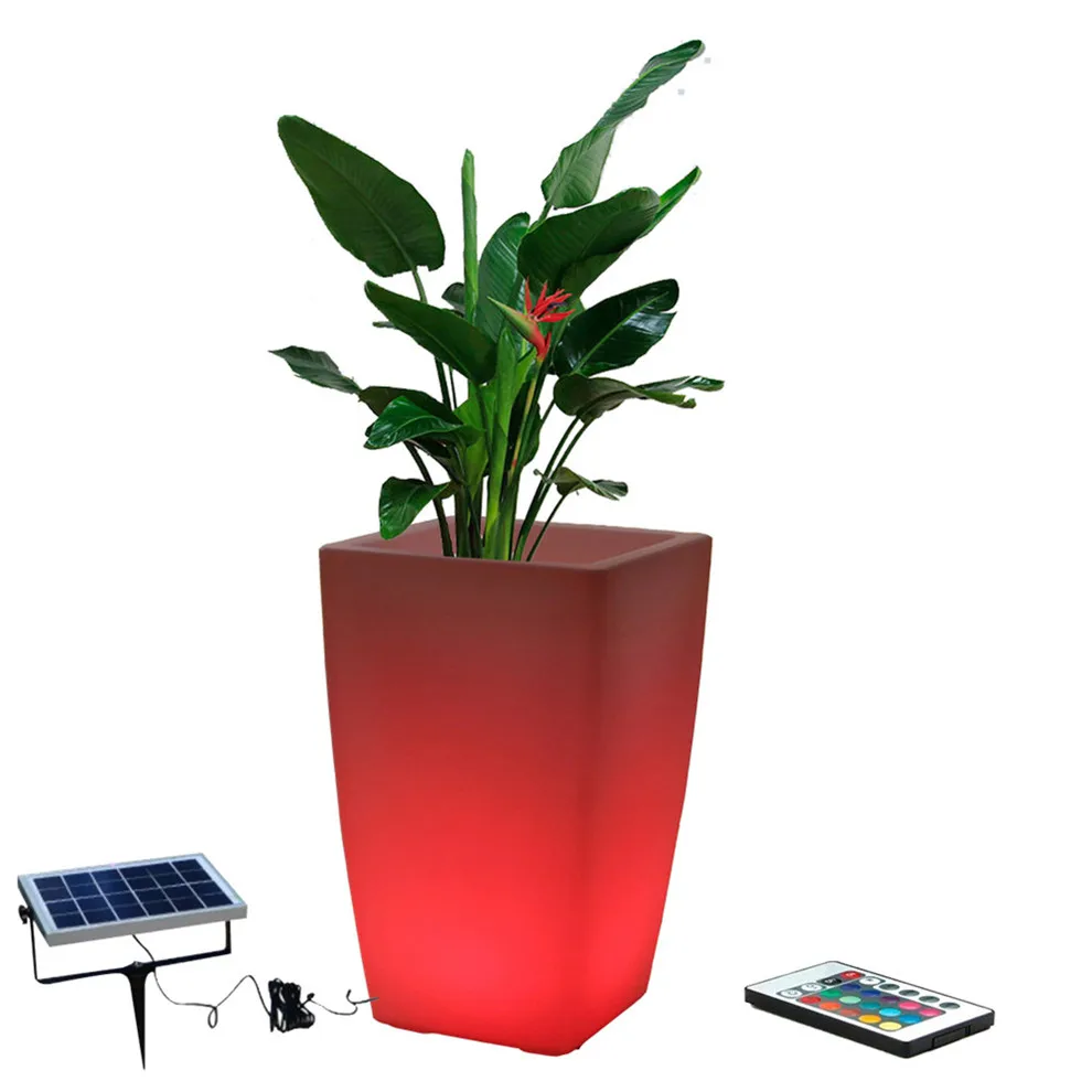 

Molds for Led Flower Pots Glowing Decorative Solar Charging Plastic Large Size Led Light Flower Pots Planters for Outdoor Garden