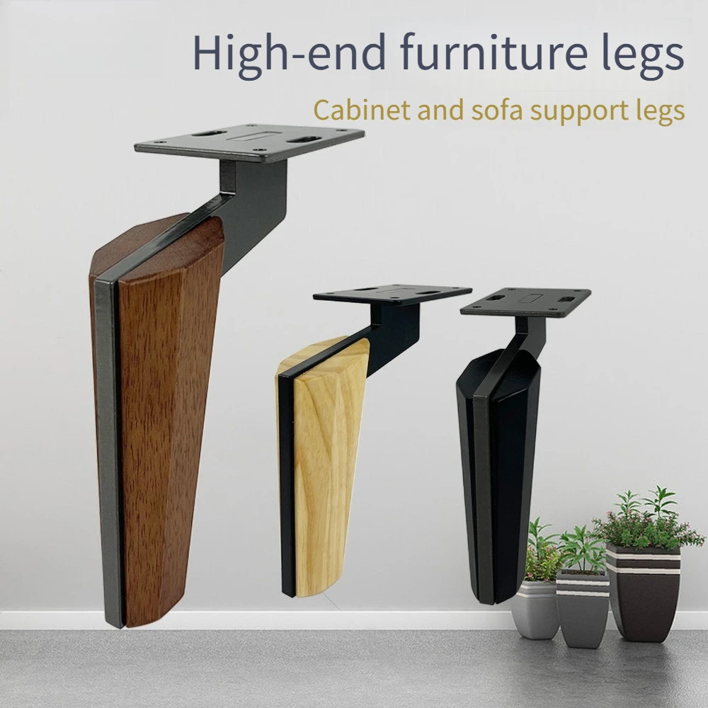 15cm Knife-Edge Solid Wood Sofa Legs, TV Cabinet Metal Base, Solid Entryway Cabinet Dining Sideboard Support Legs