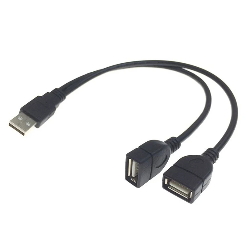 High Quality USB 2.0 Cable Double Splitter Adapter Cable 1 To 2 Female To USB Male Power Extension Cord