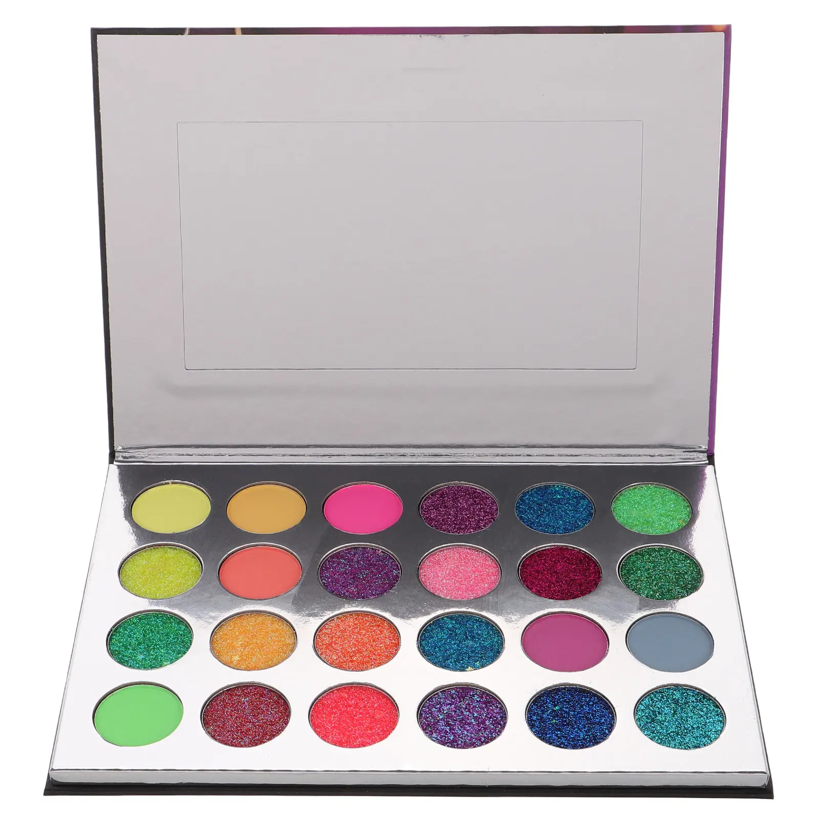 Glow in The Dark Eyeshadow Palette 24 Colors Halloween Party Eyeshadow Colorful Glitter Eye Shadow for Women Stage Performances