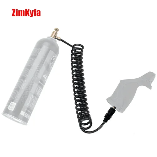 Imagen 1 del producto Juego de adaptadores de herramientas de aire para botes de gas verdes con manguera de bobina y desconexión rápida de buscador