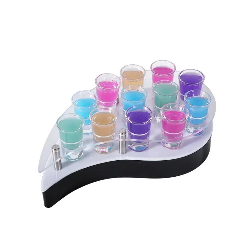 Luminous acrylic cup holder, bar cocktail rack LED creative water drop bullet cup holder KTV fighting cup