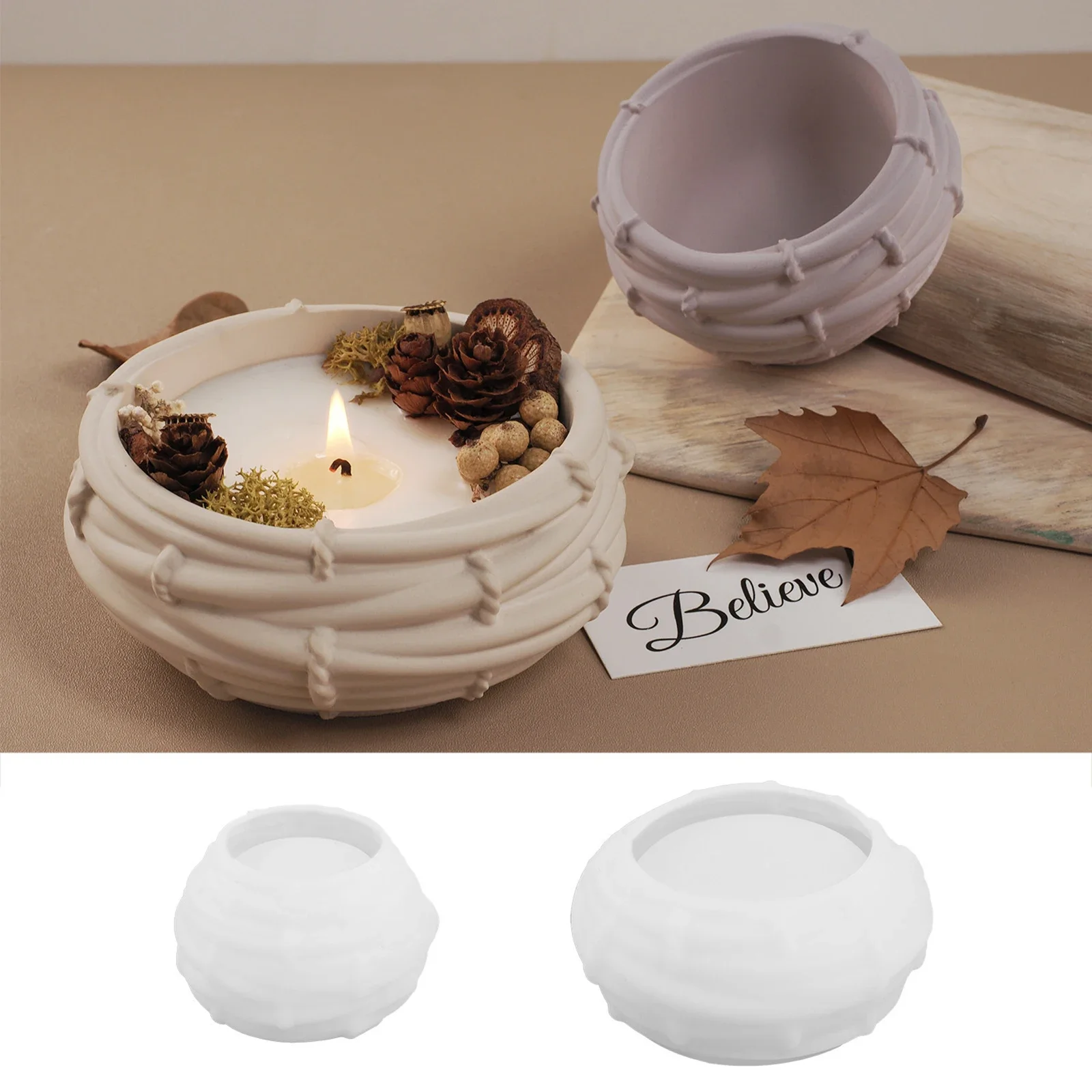 

Storage Bowl Silicone Mold DIY Epoxy Resin Gypsum Lace Dish Plate Round Candle Cup Molds Aroma Bowl Ornament Handmade Handmade