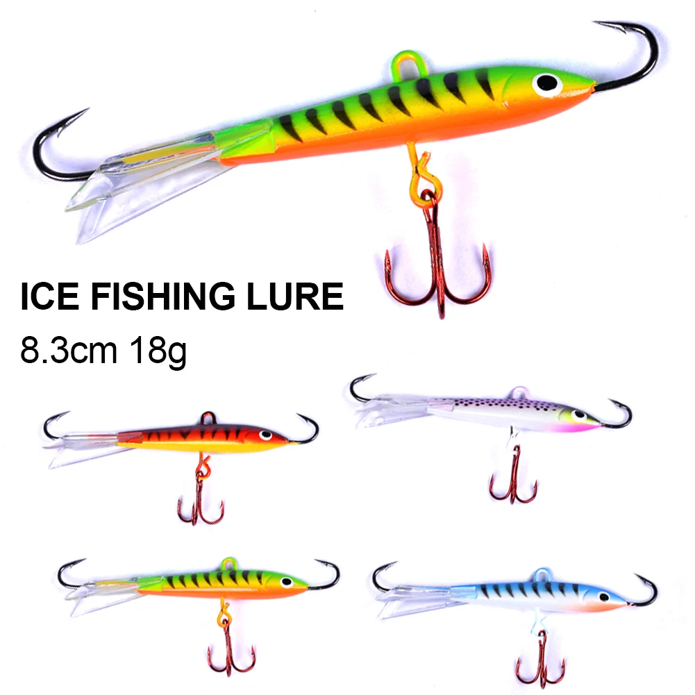 1PC 18g 82mm Ice Fishing Lure Winter FishingJig Metal Hard Bait Winter Jigging VIB Artificial Fishing Tackle for Carp Pike Perch