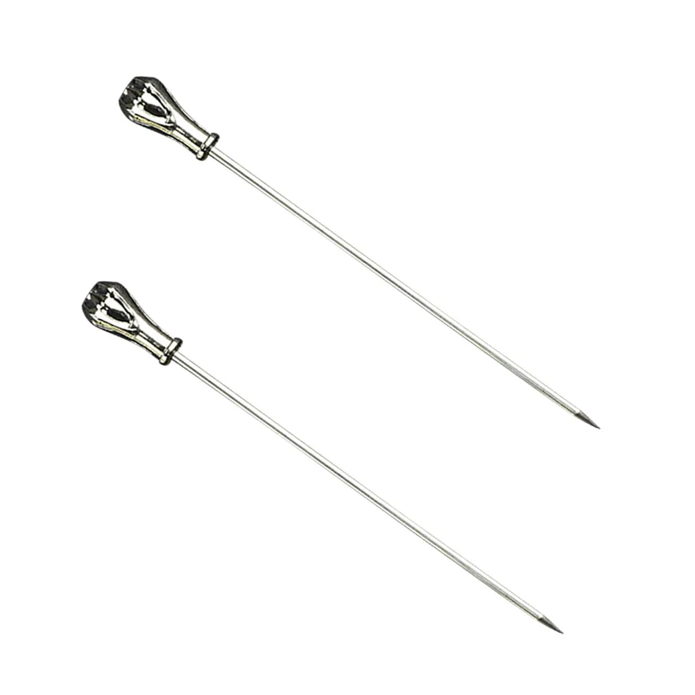 

2Pcs Cocktail Sticks Stainless Steel Swizzle Stick Bar Supplies Fruit Picks Party Food Picks Cake Decor Hotel Ktv