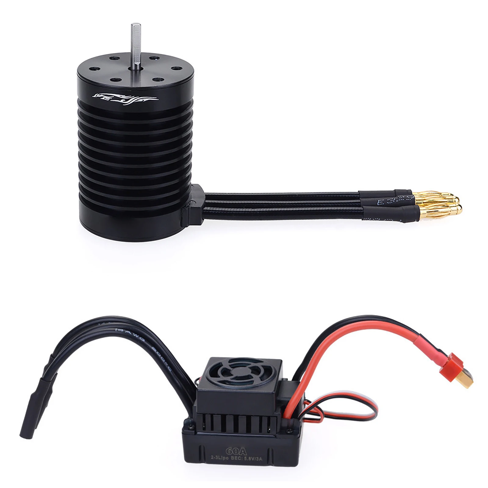 1/10 RC جزء السيارة مقاوم للماء F540 4370KV فرش السيارات مع 60A ESC ل 1/10 1/12 مقياس RC اكسسوارات السيارات استبدال أجزاء