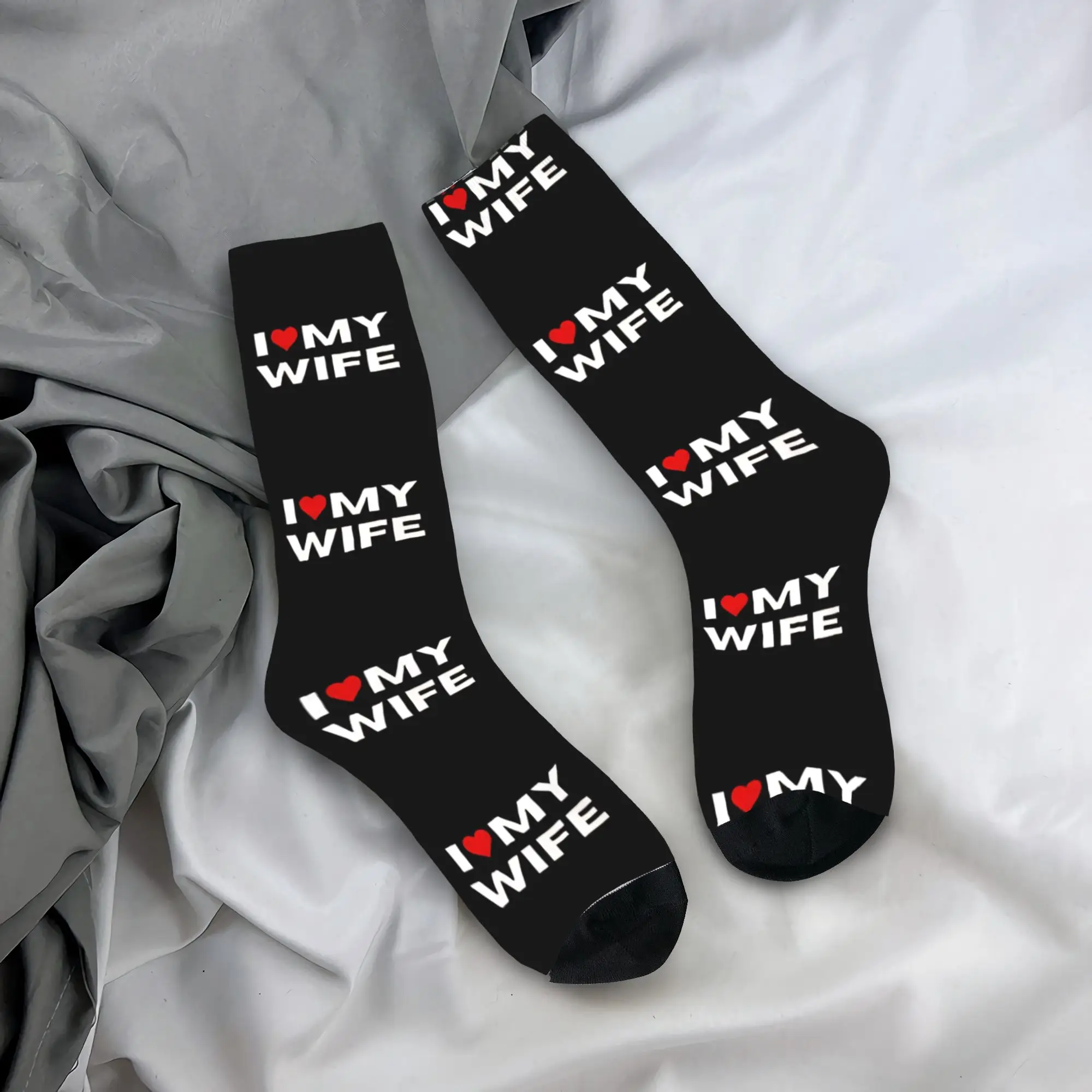 

I Love My Wife I Heart My Wife Socks Graphic Stockings Anti Slip Men Socks Soft Breathable Winter Trendy Running Sports Socks