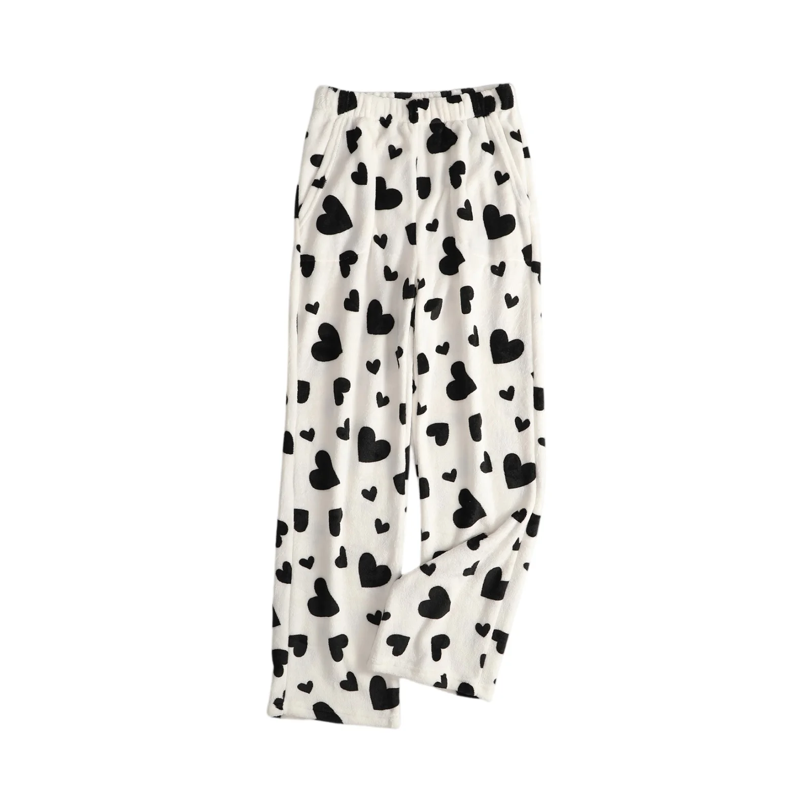 

Осенне-зимние повседневные домашние штаны: милые пижамные брюки с коровьим принтом для женщин, мягкие и комфортные плюшевые штаны для сна
