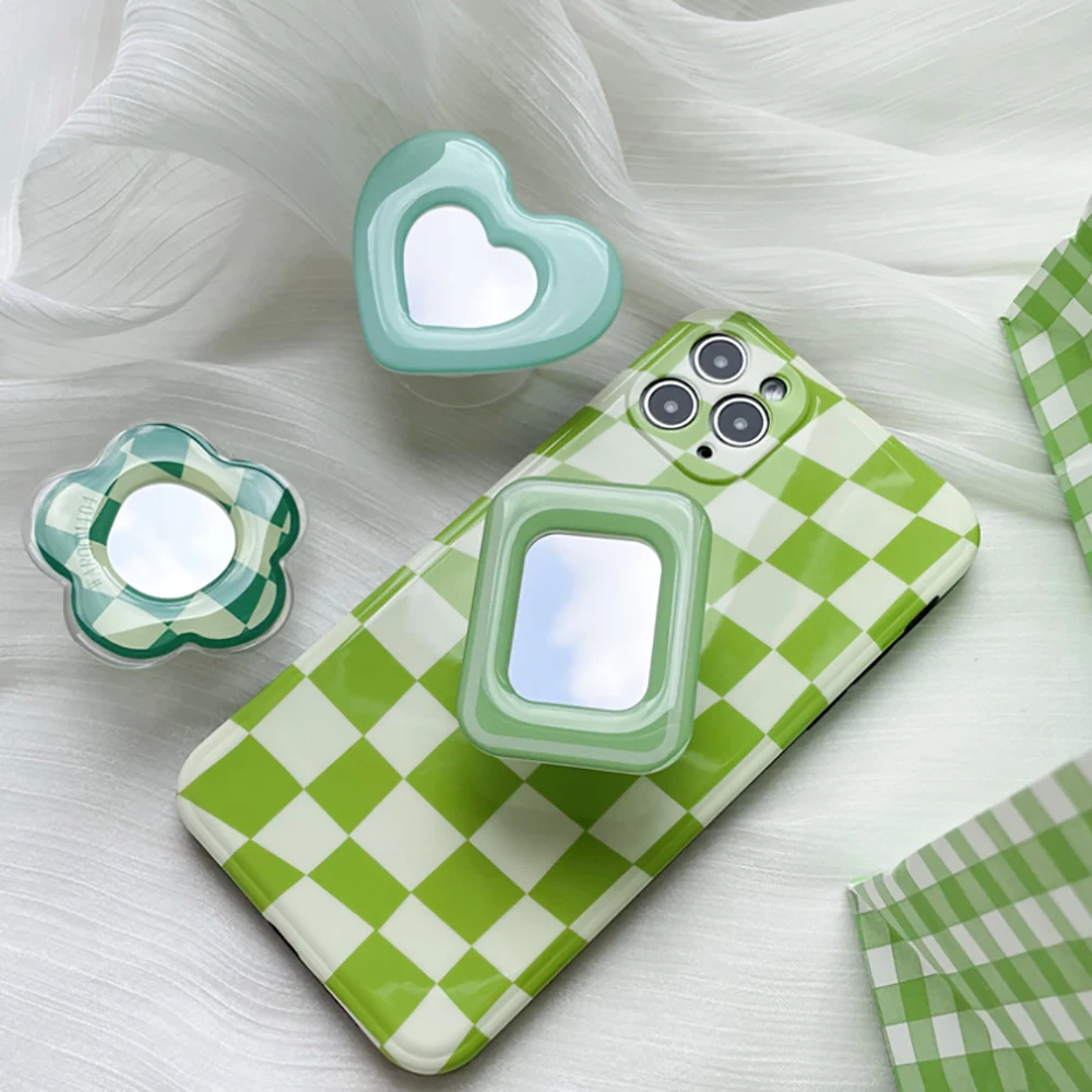 JCD Cute Mirror Tulip Flower Folding Mobile Phone Grip Holder Socket Pocket Support For Phone Finger Ring Expanding Stand