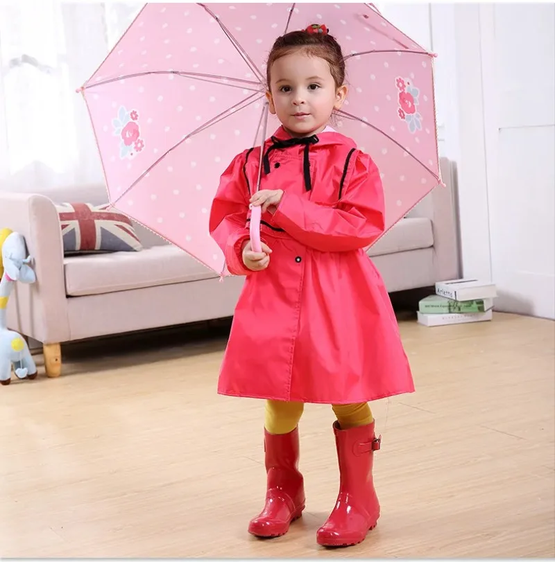 Kids Raincoats for Girls for Waterproof Windproof Rainwear Hat Eaves Design Breathable Comfortable High Quality Poncho Raincoat