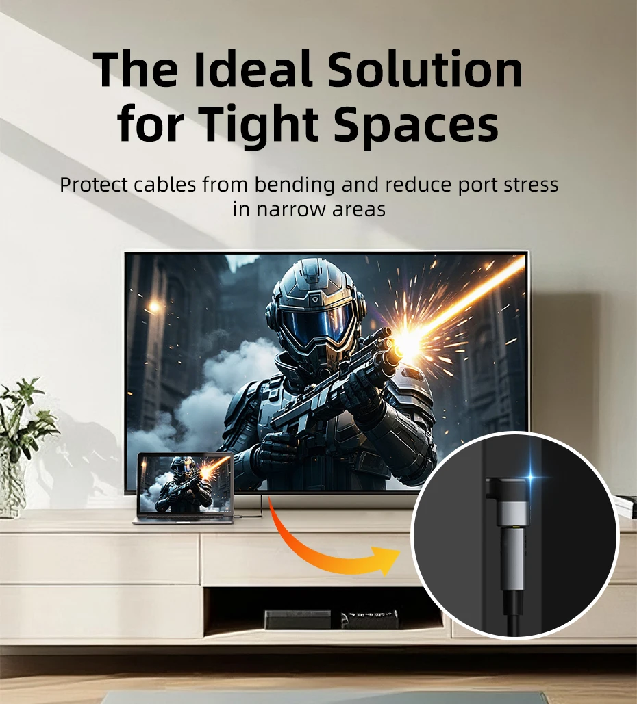 CABLETIME 8K HDMI Adapter Stecker auf Buchse Konverter Adapter UHD2.1 Unterstützung 8K HDMI 2.1 4K 120Hz 48Gbps für HDTV Laptop PS5 – Detail 4