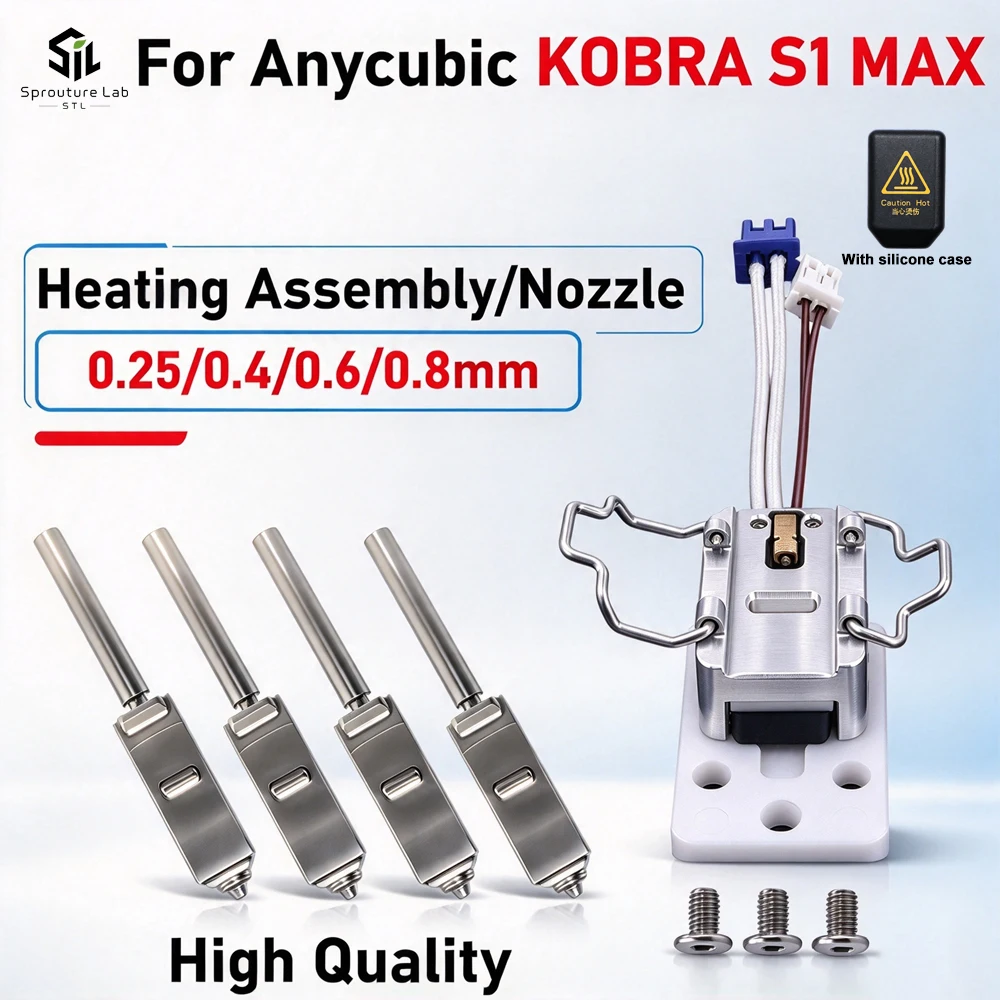 For Anycubic Kobra S1 MAX Heating Components Nozzle Kit Hotend Heating Assembly 3D Printer Replacement Spare Parts