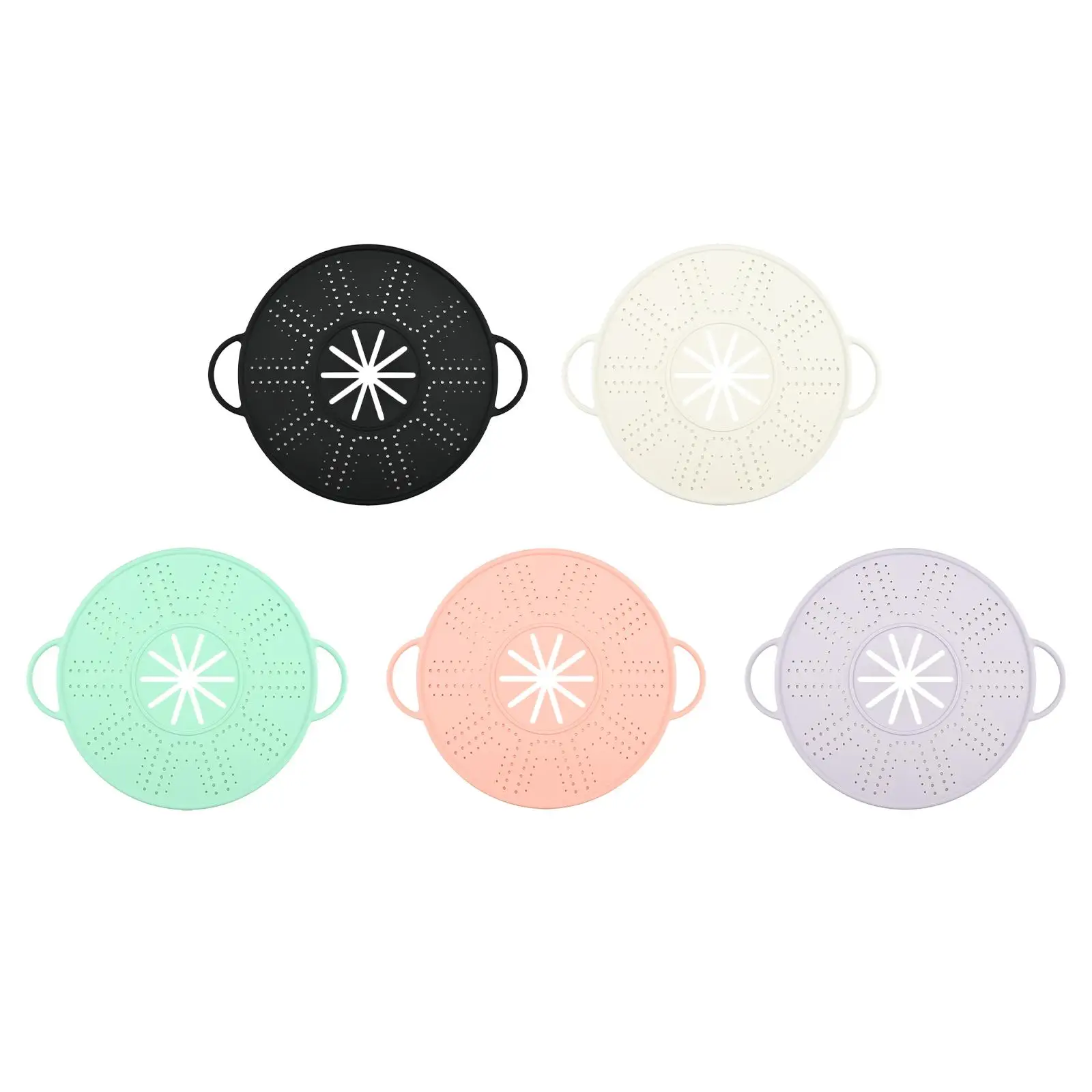 

Silicone Spill Stopper Lid Double Handle Heat Resistant Pot Cover Pan Lid Anti Overflow Cover for Stockpots Frying Pan Kitchen