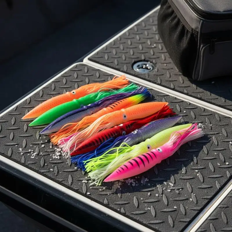Großer Leuchtender 17,5cm-41cm Tintenfisch-Weichköder für Meeresangeln, Tintenfisch-Skirts, Oktopus-Trolling-Köder, Thunfisch-Köder, Salzwasser-Angelzubehör – Detail 10