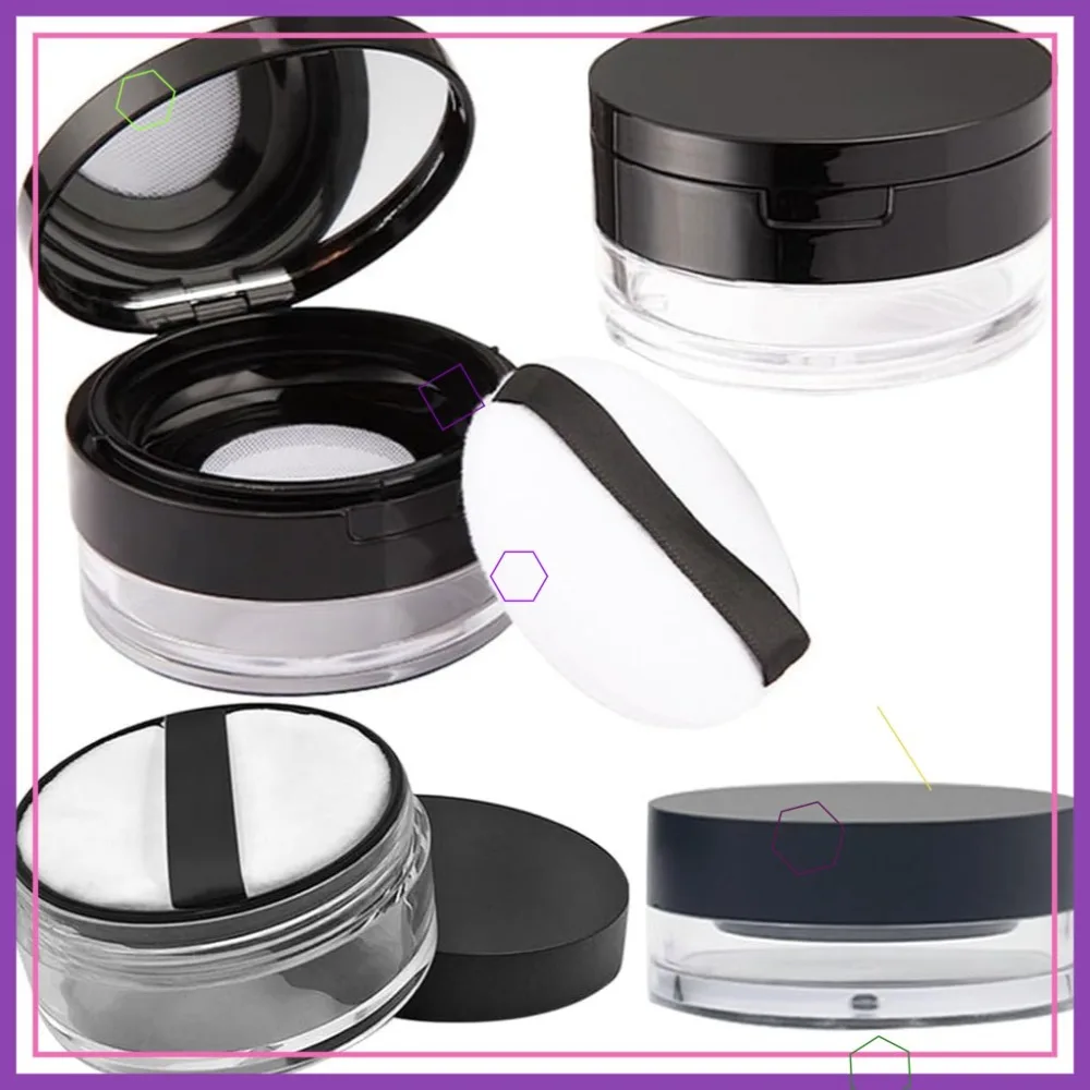 

Empty Loose Powder Container 20g & 10g, Reusable with Puff & Sifter, DIY Makeup Tool