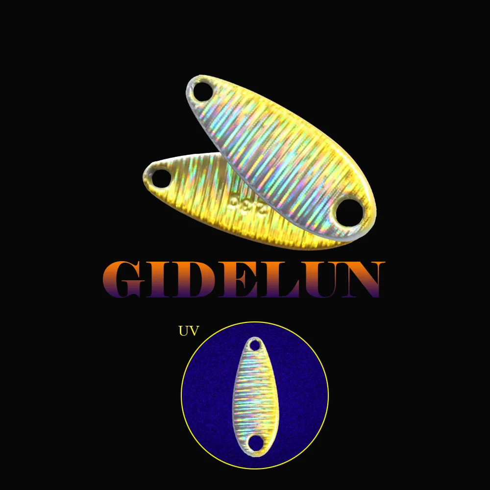 2.3g/3.5g/5g 3pcs Double Painted Laser UV Metal Spoon Lures Artificial for Fishing Trout Bait image 6