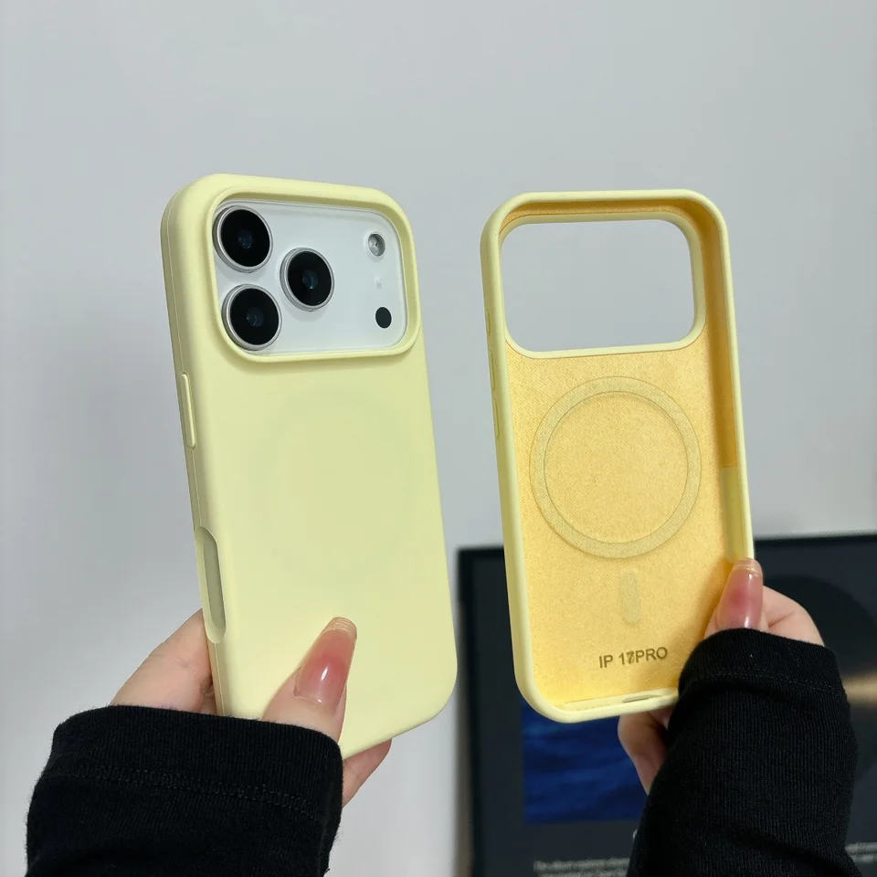 Funda de silicona líquida magnética para carga inalámbrica Magsafe para iPhone 18 17 Air 16 15 Plus 14 13 12 Pro Max cubierta original 4