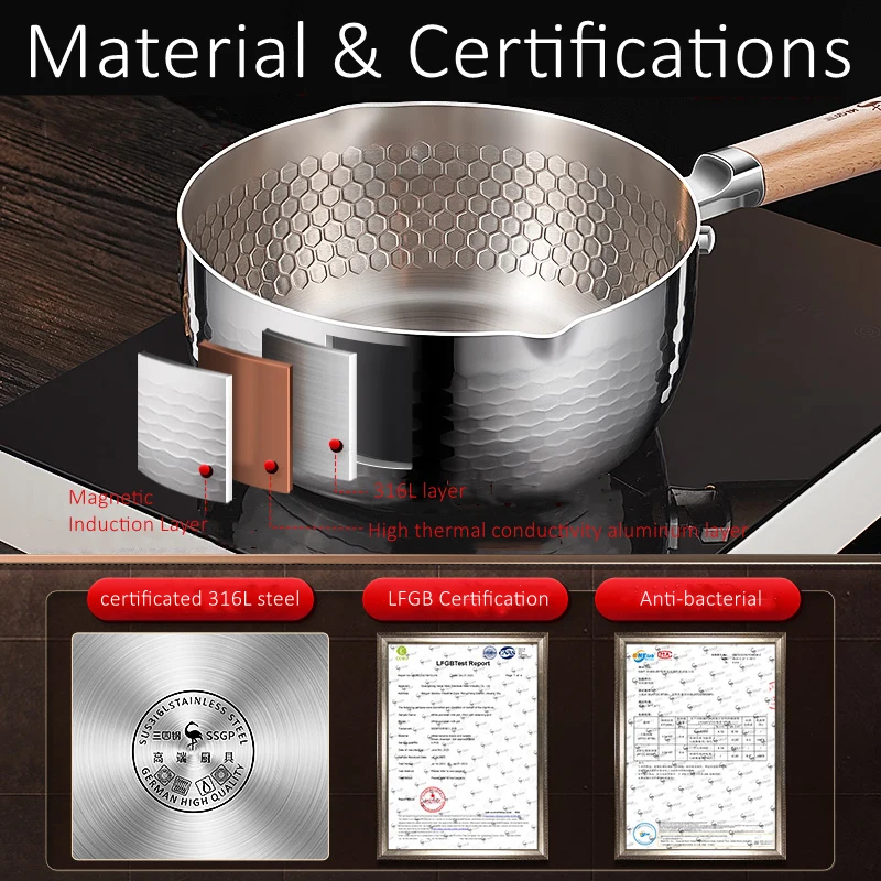 شهادة GEDO LFGB 316L وعاء حليب ياباني خفيف الوزن من الفولاذ المقاوم للصدأ 99.9% وعاء يوكيهيرا مضاد للبكتيريا وعاء الإفطار