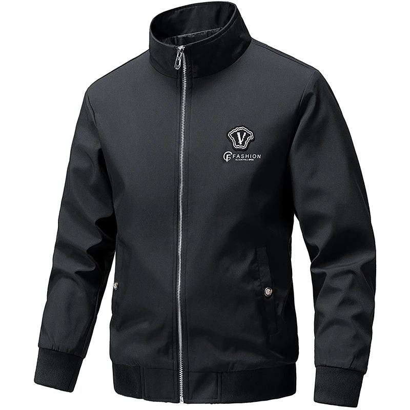

Мужская куртка с воротником-стойкой, деловые повседневные куртки, весенне-осеннее модное пальто, верхняя одежда, легкая ветровка, мужская одежда