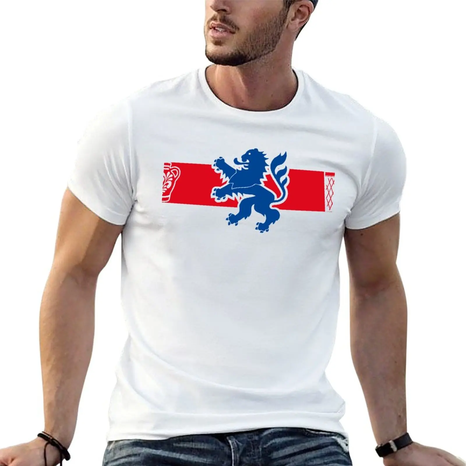 HESSEN L?WE with markings and ribs T-Shirt Water Resistant Casual T-Shirt