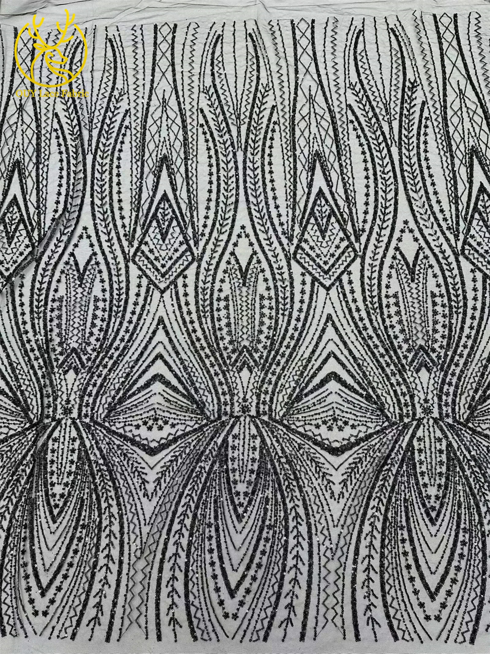 Exquisiter bunter afrikanischer Perlen-Mesh-Spitzenstoff, 5 Yards, hochwertiger französischer Tüll-Spitzenstoff zum Nähen von Brautkleidern – Detail 15
