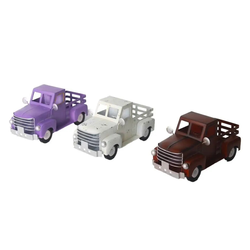 Handmade Christmas Truck Ornament Large Size Metal Craft Wrought Iron Car Ornament Creative Design Wrought Iron