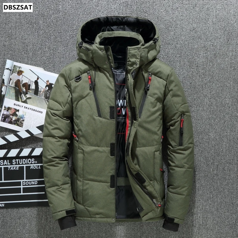 High Quality White Duck Thick Men's Down Jacket Snow Parkas Male Warm Hooded Windproof Winter Down Jacket Outerwear