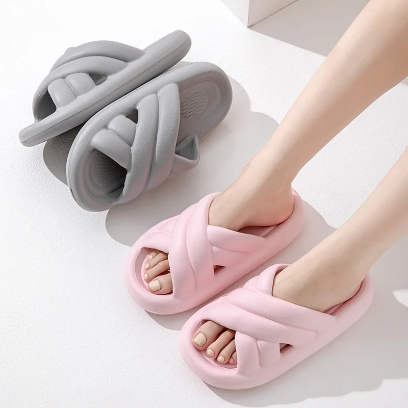 Soft Soled Slippers Made Of EVA Material For Women In Summer Are Long And Not Tired Stylish beach slippers Cross-Over Design