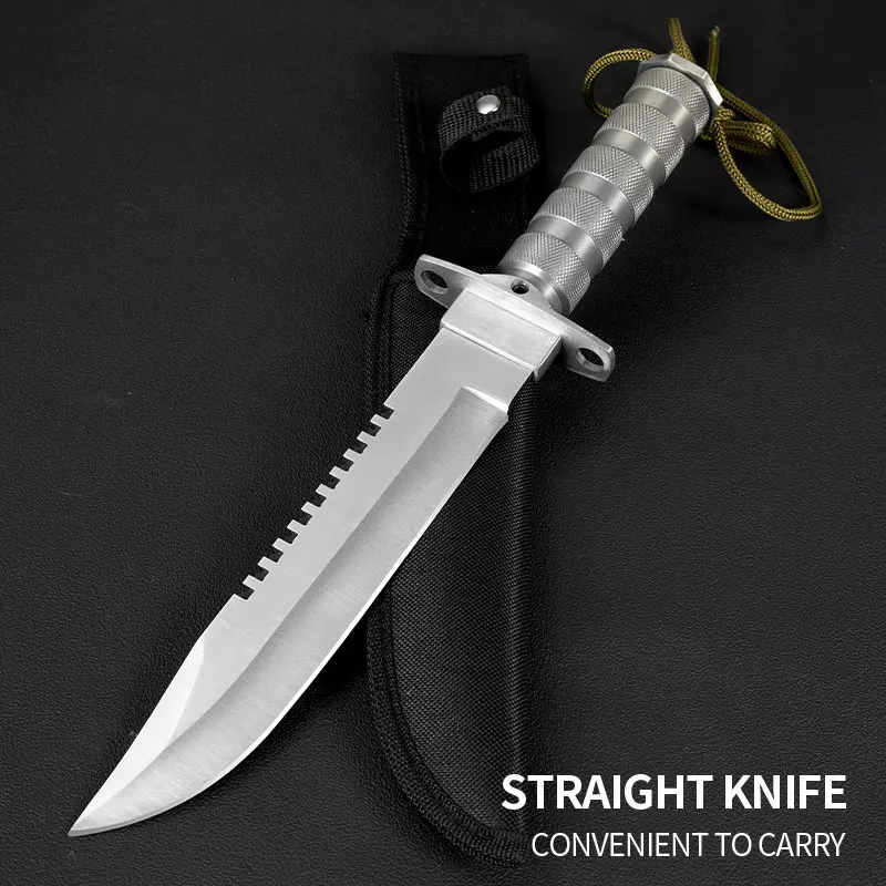 1PC Outdoor camping straight knife, high-quality knife, suitable for exploration, hunting, survival, and mountaineering