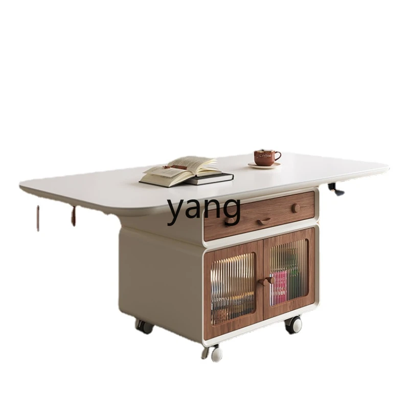 

CX Lifting Multi-Functional Movable Tea Table Small Apartment Living Room Home Two-in-One Dining Table Tea Table