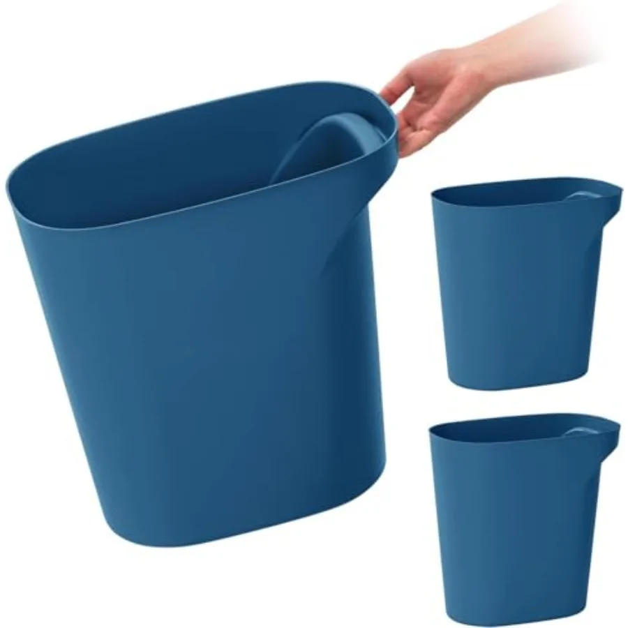 

Small Trash Can Wastebasket with Handle, 6 Gallon/ 24 Quart,,for Bathroom, Office, Bedroom, Under Sink, Kitchen, Garbage - Eco