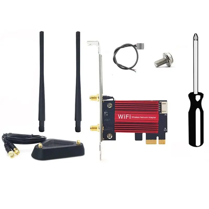 

Stylish-3000Mbps Wifi 6 Wireless Card Adapter Dual Band 2.4G/5Ghz Pcie Wireless Wifi Adapter Bluetooth 5.2 AX200NGW Card 802.11A