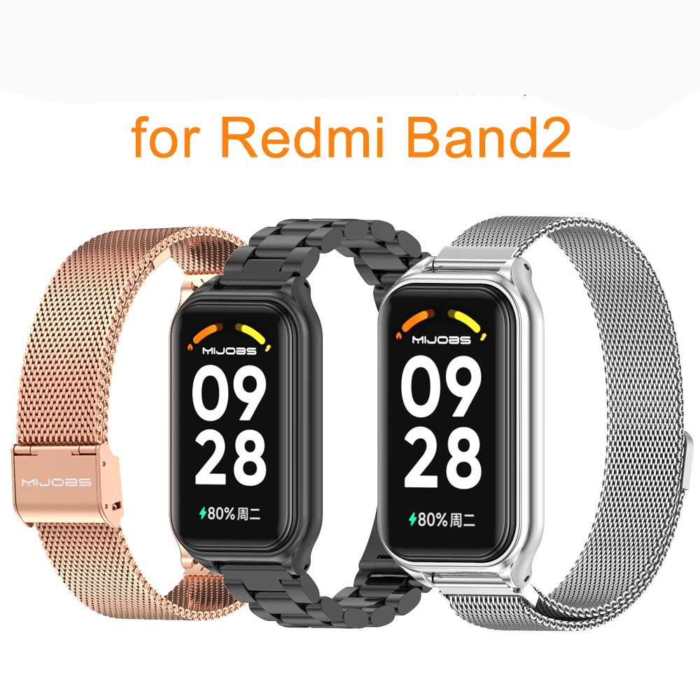 Strap für Redmi Band 2 Smart Armband Metall Armbänder Zubehör Uhr Band für Xiaomi Redmi Smart Band 2 Strap Correa pulsera