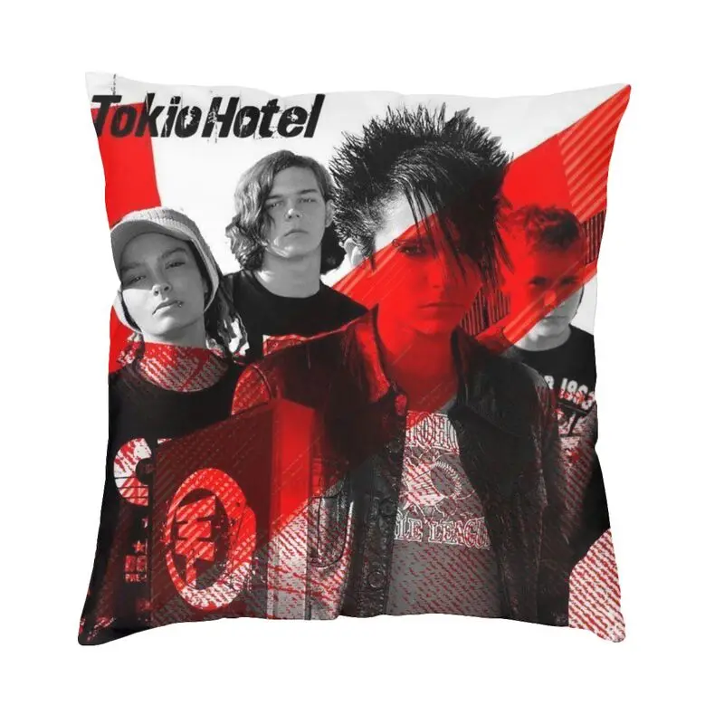 Music Rock Band Tokio Hotels Cushion Cover 45x45 Home Decor Printing Throw Pillow Case for Sofa Two Side