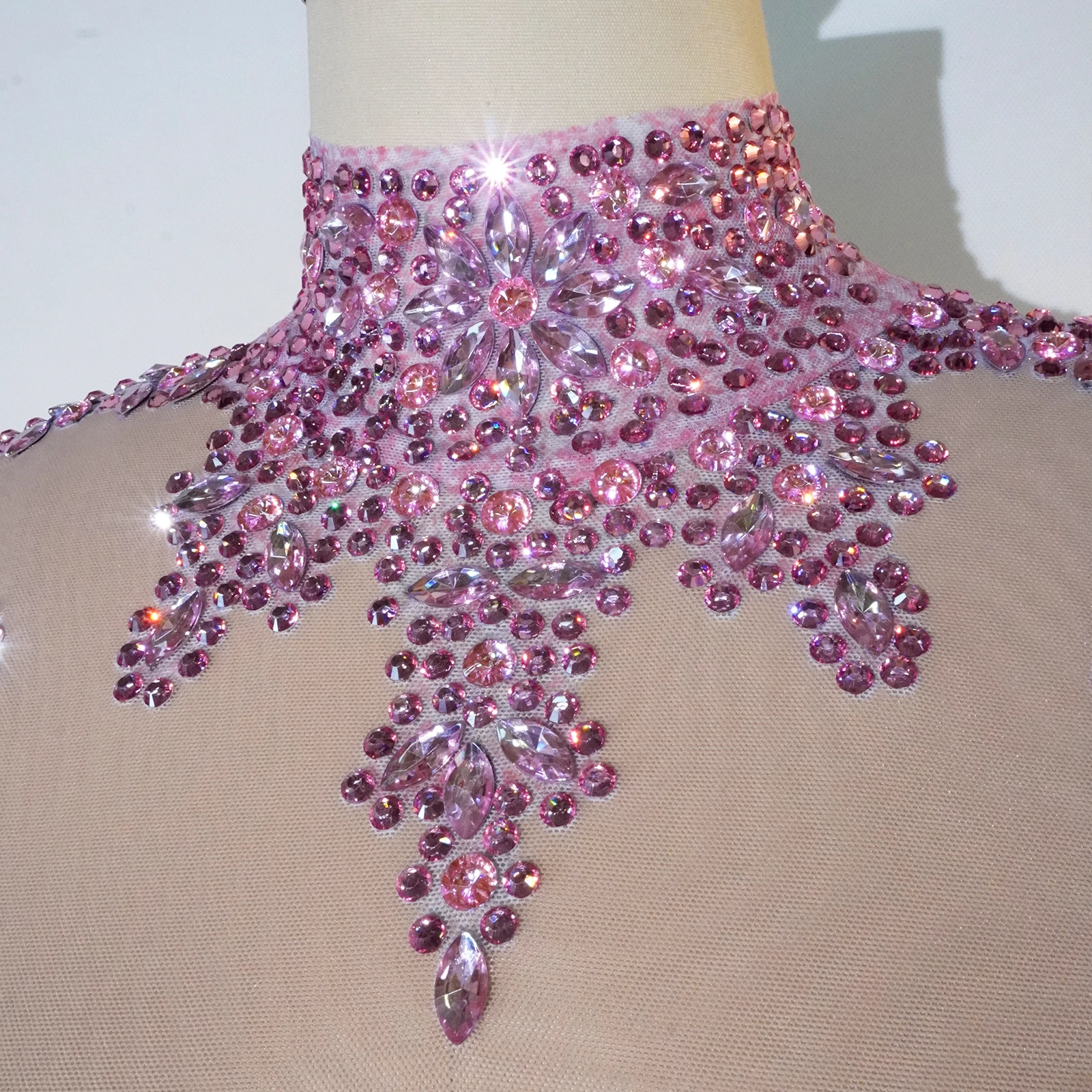 جديد مثير حجر الراين شرابة شبكة شير الجوارب الموسيقى المغني المرحلة اللاتينية ارتداءها ملابس رقص الملكة حفلة عيد ميلاد الاحتفال