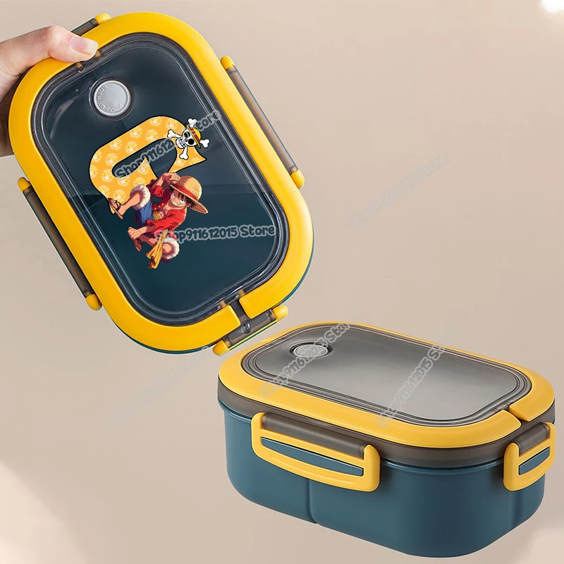 Luffy Letter A-Z Portable Kids Lunch Box Anime One Piece Compartment Bento Box for Office School Microwavable Food Container