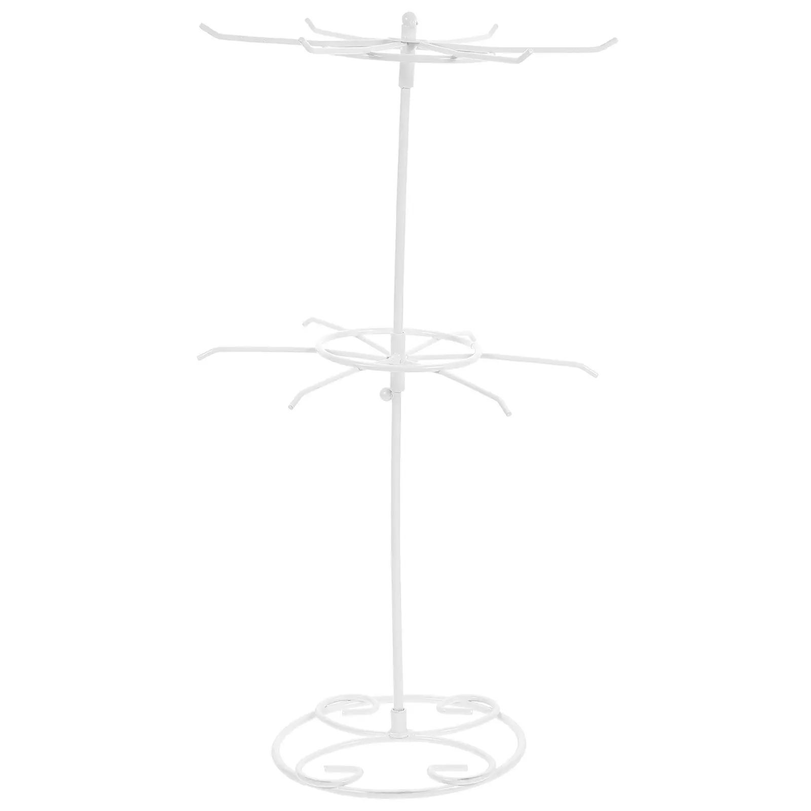 Jewelry Rotating Display Stand Sturdy Wrought Iron Compact Lightweight Design with Multiple Hooks for Necklace Bracelet Earring