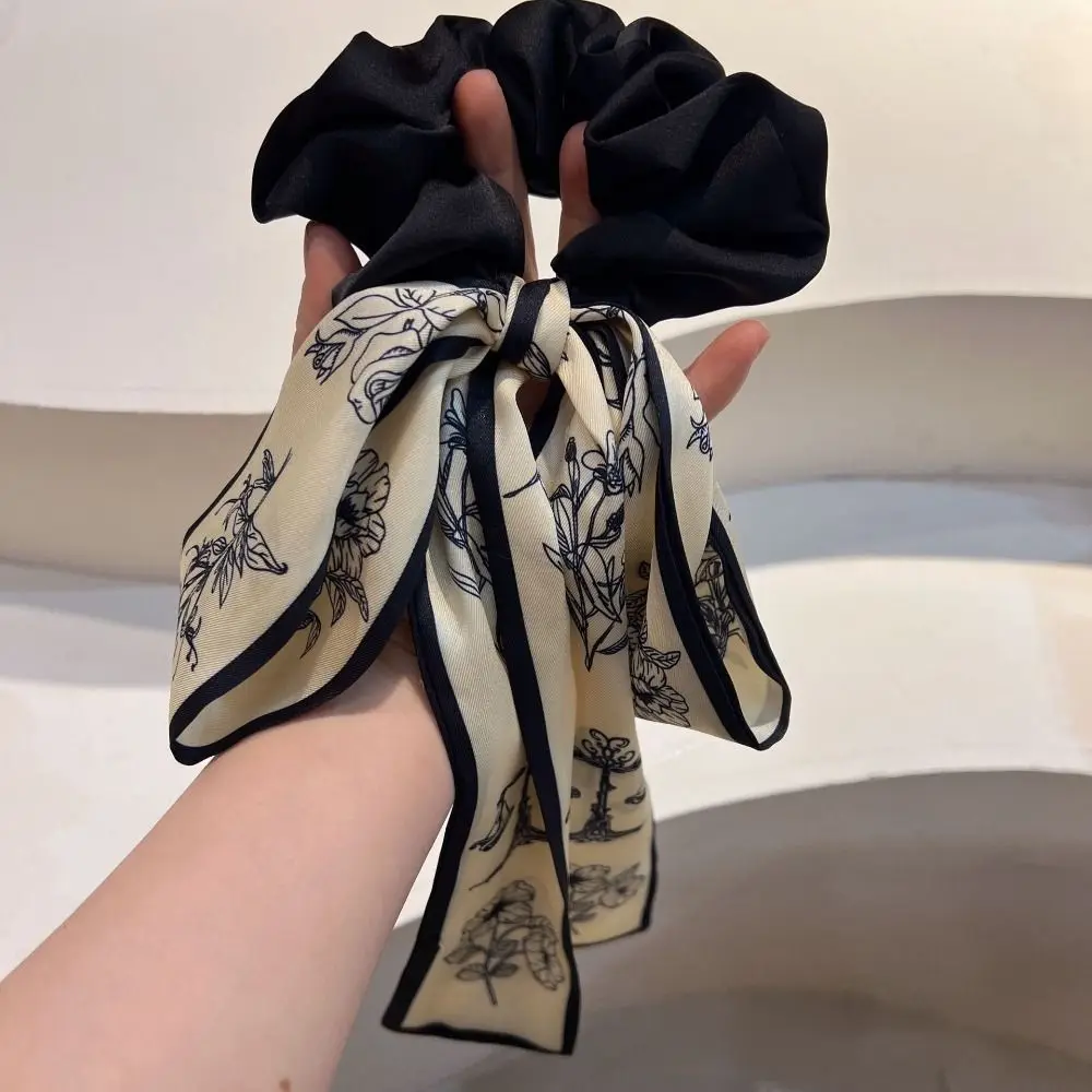 Bow Ribbon Hair Rope For Women Girl Hair Accessories Ink Painting Scarf Hair Tie Ancient Style Hair Band Hanfu Headwear