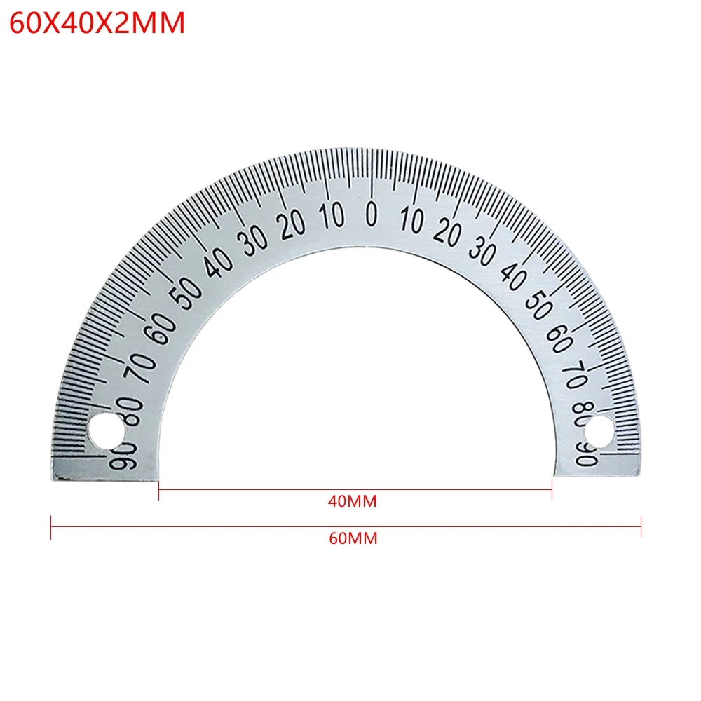1 pezzo 60MM 80MM 120M 240MM quadrante a semicerchio scala di identificazione quadrante grado graduato goniometro 180 gradi per macchina utensile