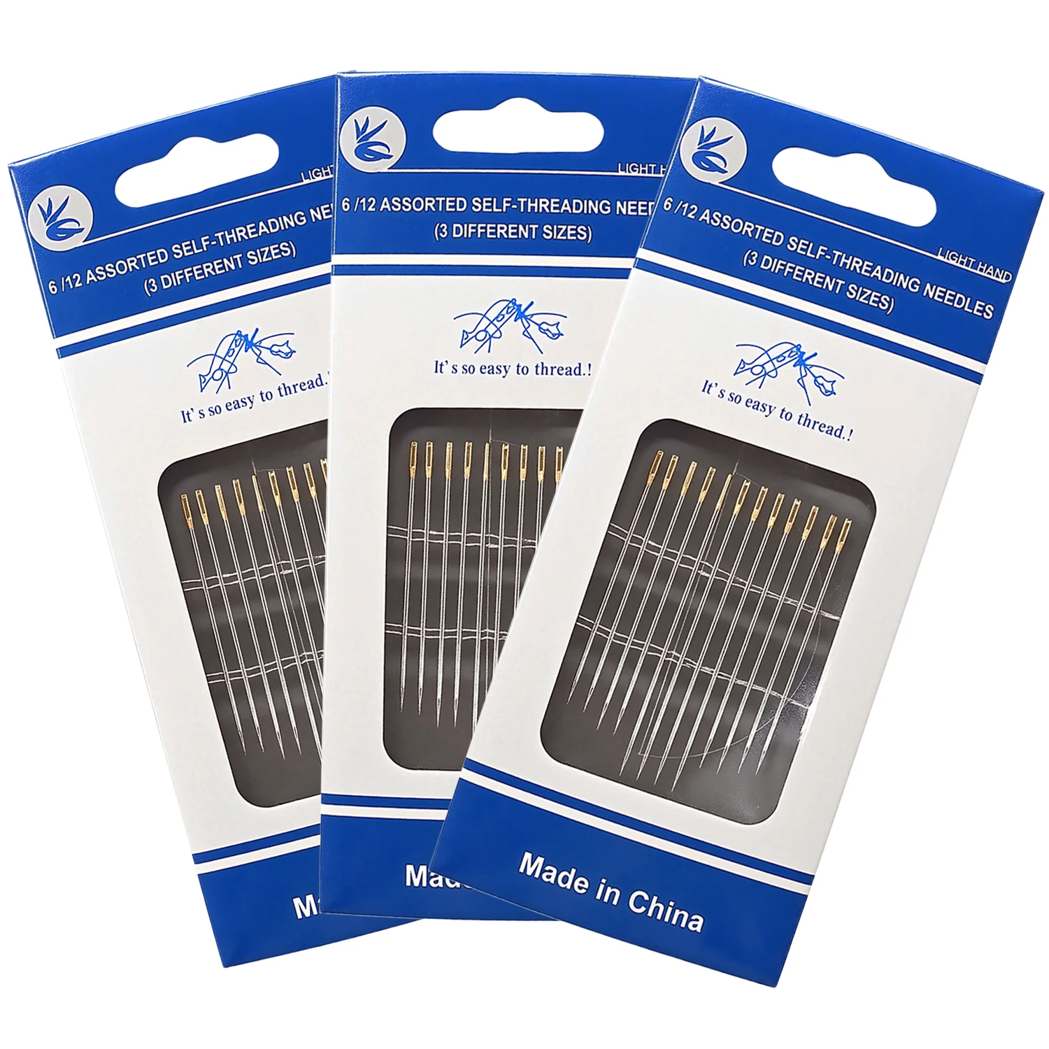 

12/24/36Pcs Stainless Steel Self Threading Needles Hand Sewing Needles 5BB5841 Home Household DIY Threading Tools