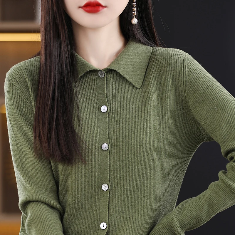 Women Cardigan Cashmere Wool Sweater 2023 New High Elasticity Sweater Knit Jacket Female Soft Basic Shirt Solid Slim Pull Femme