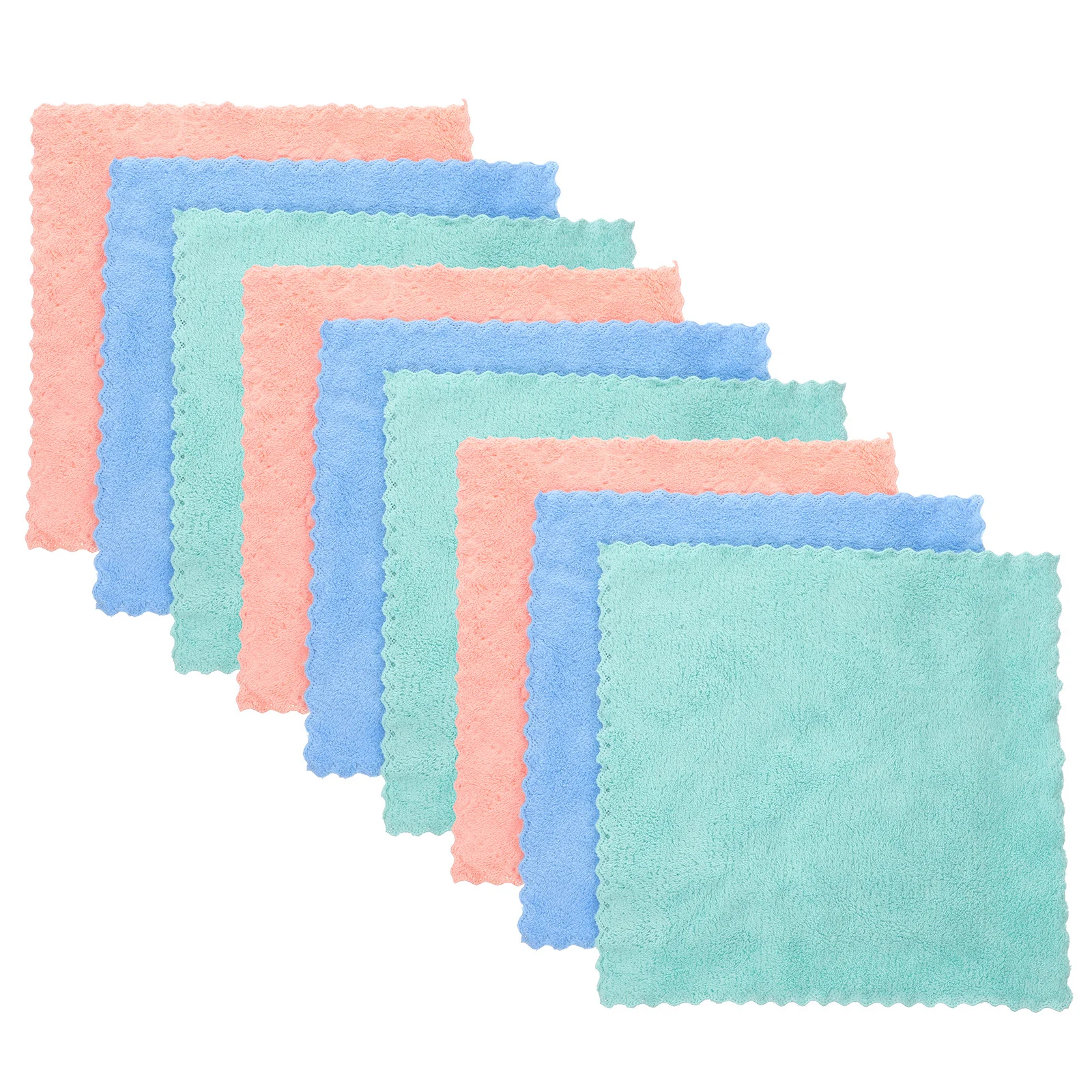 10pcs Coral Fleece Makeup Remover Cloths Absorbent Facial Towel Soft Wash Cloth For Travel Home Use Machine Washable Bright