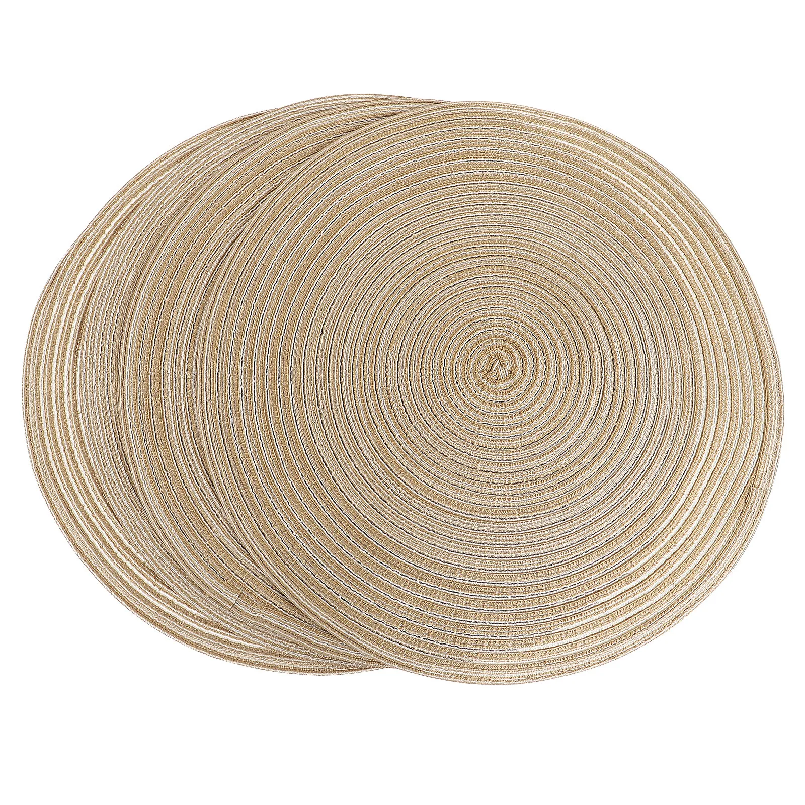 1 ensemble de sets de table isolants thermiquement, de haute qualité, en ramie tissée, ronds, antidérapants, pour la maison, le bar, le restaurant, sous-verres