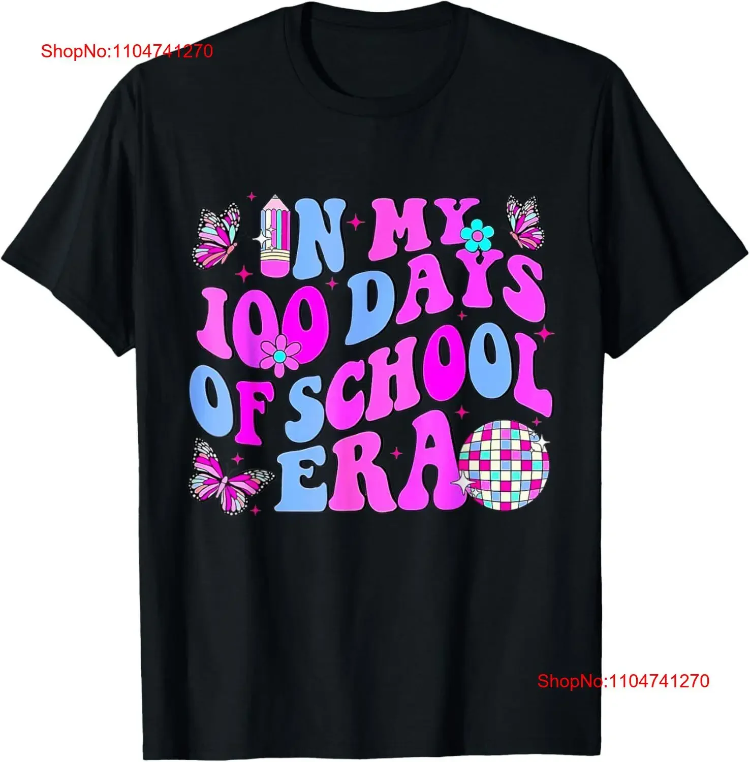 

Футболка In My 100 Days Of School Era в стиле ретро, дискотека, 100 дней, винтажная, растянутая, мужская, повседневная, дышащая, универсальная