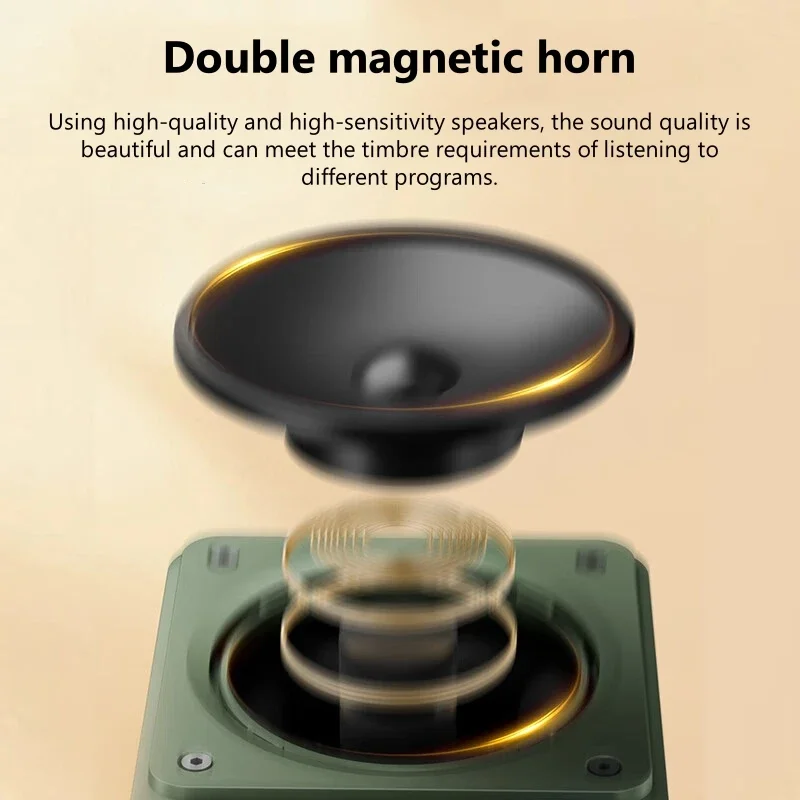 Mini Radio FM Portable multifonctionnelle, haut-parleurs Bluetooth sans fil, chanson numérique, Support de commande, carte TF, lecteur de disque U