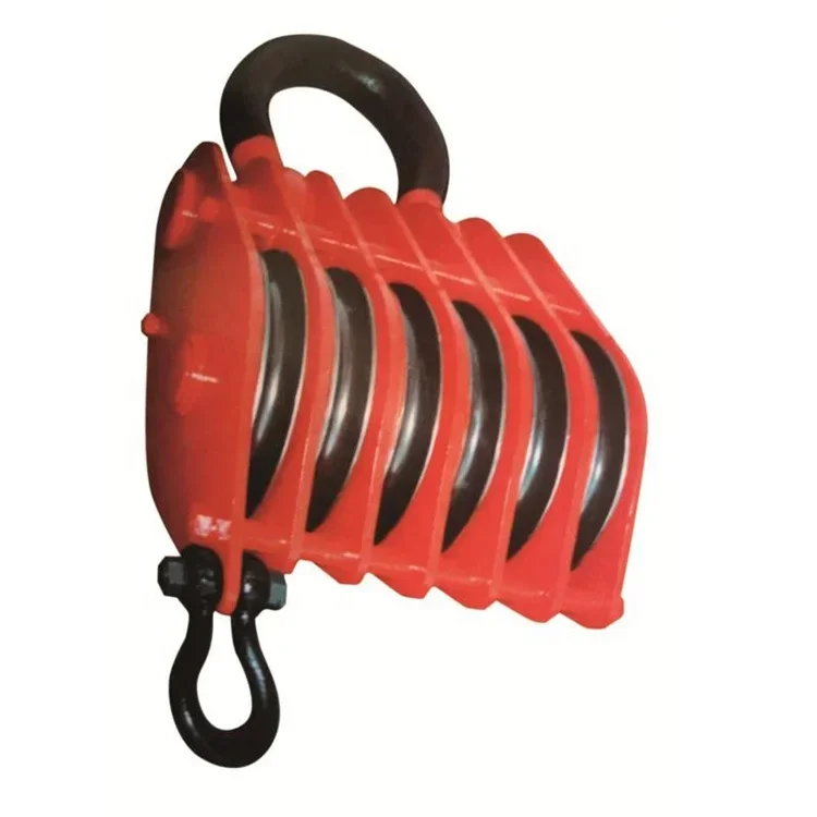 

Hot sales 0.5-100T Triple Sheave Pulley Block Heavy Powerful Crane Steel Construction Snatch Block With Wire Rope Lifting