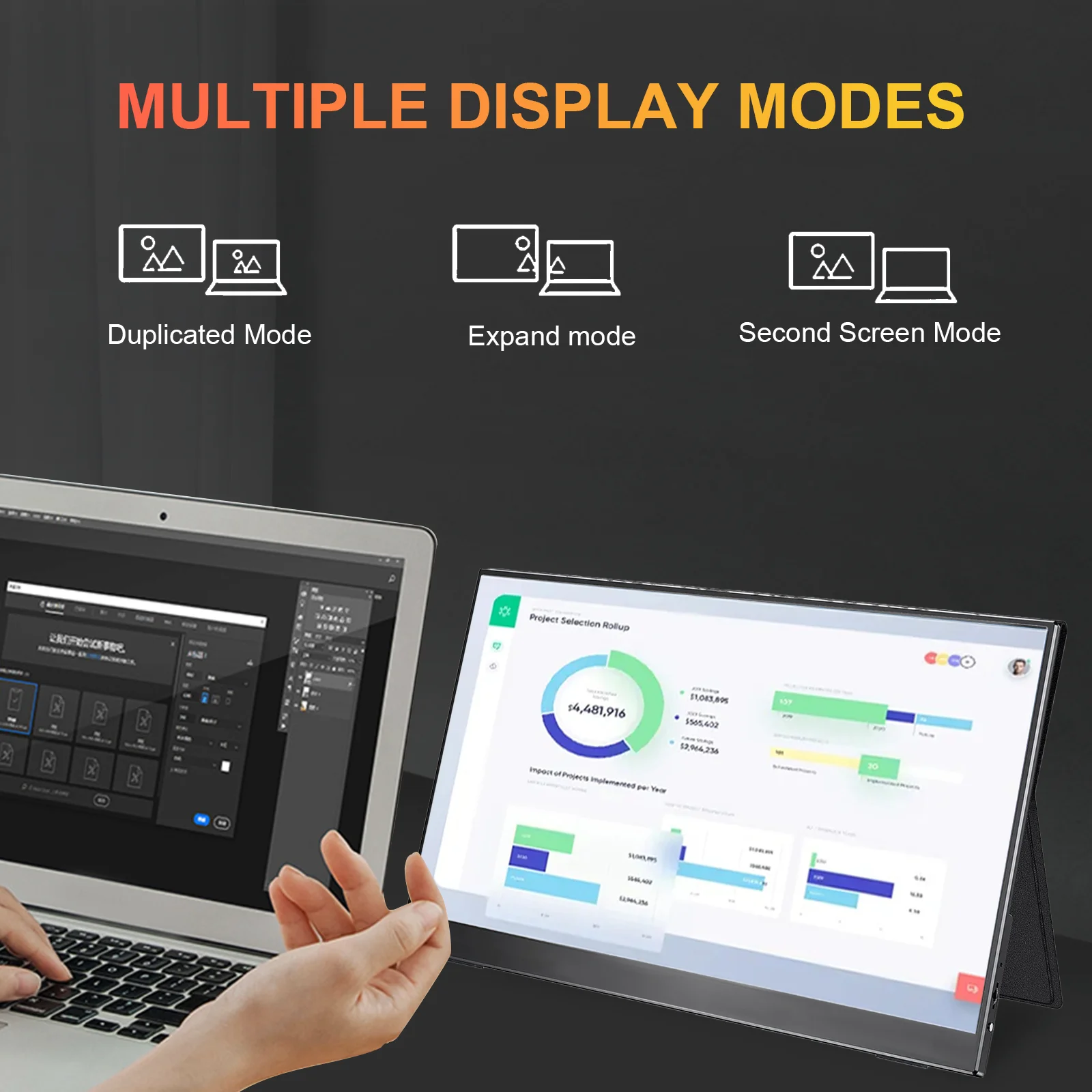 Unew 15.6 นิ้ว 1920x1080 IPS LCD Gaming Monitor, บางจอแสดงผลแบบพกพาสําหรับแล็ปท็อป Xbox Raspberry Pi