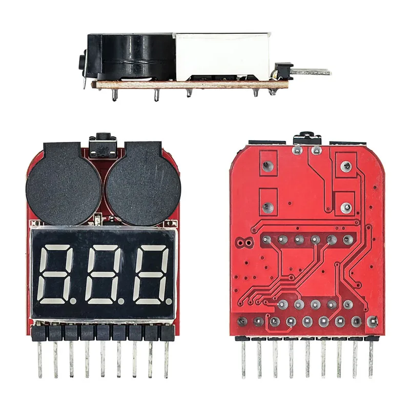 2-in-1 1-8S Lithium Battery Voltage Tester with LCD Display Buzzer Alarm - Dual Function Low Voltage Alert Power Monitor Module