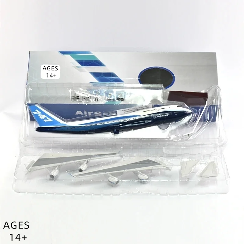 

1/150 Scale Jet Plane Model B747 Aircraft Model 47cm Diecast 747 Resin Plane with LED Lights and Wheels for Decoration or Gifts