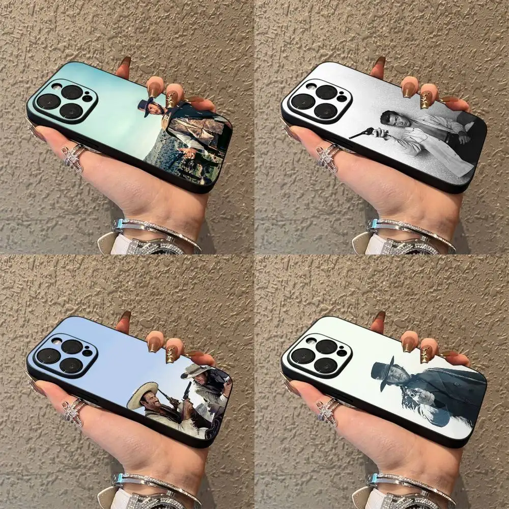 

C-Clint Eastwood Cowboy Phone Case For iPhone 17,16,15,14,13,12,Pro,Max,Plus,E,SE4,Air,Mini Black Soft Box